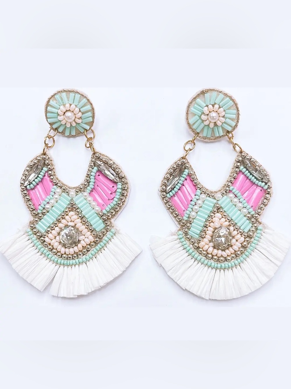 122. Aztec Glam Beaded Earrings